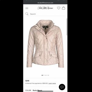 Women’s Barbour Flyweight Cavalry Quilted Jacket-  Dusty mauve. US size 12.